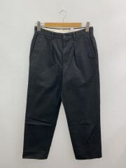 画像：NDM IN1PLEATED SLACKS/S/コットン/ブラック/無地/8114-177-0981