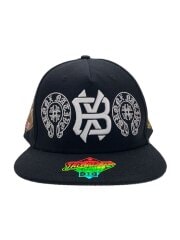 画像：BRONX bombers Wロゴ ネイティブキャップ/FREE/コットン/BLK/無地/メンズ